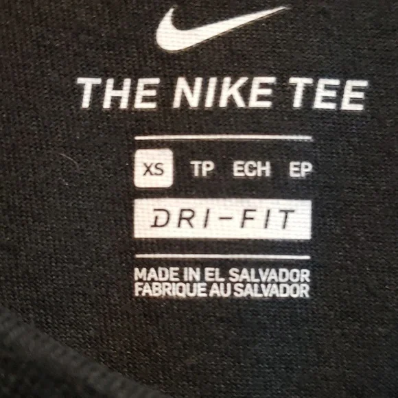 Nike Women's "The Nike Tee" Black with White Print, XS - Picture 2 of 5
